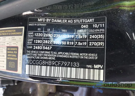 2012 Mercedes-Benz Glk 350 4Matic из США, поврежденный, VIN WDCGG8HB9CF797133